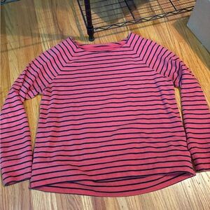 L.L. Bean Red and Pink Long Sleeve Relaxed Fit